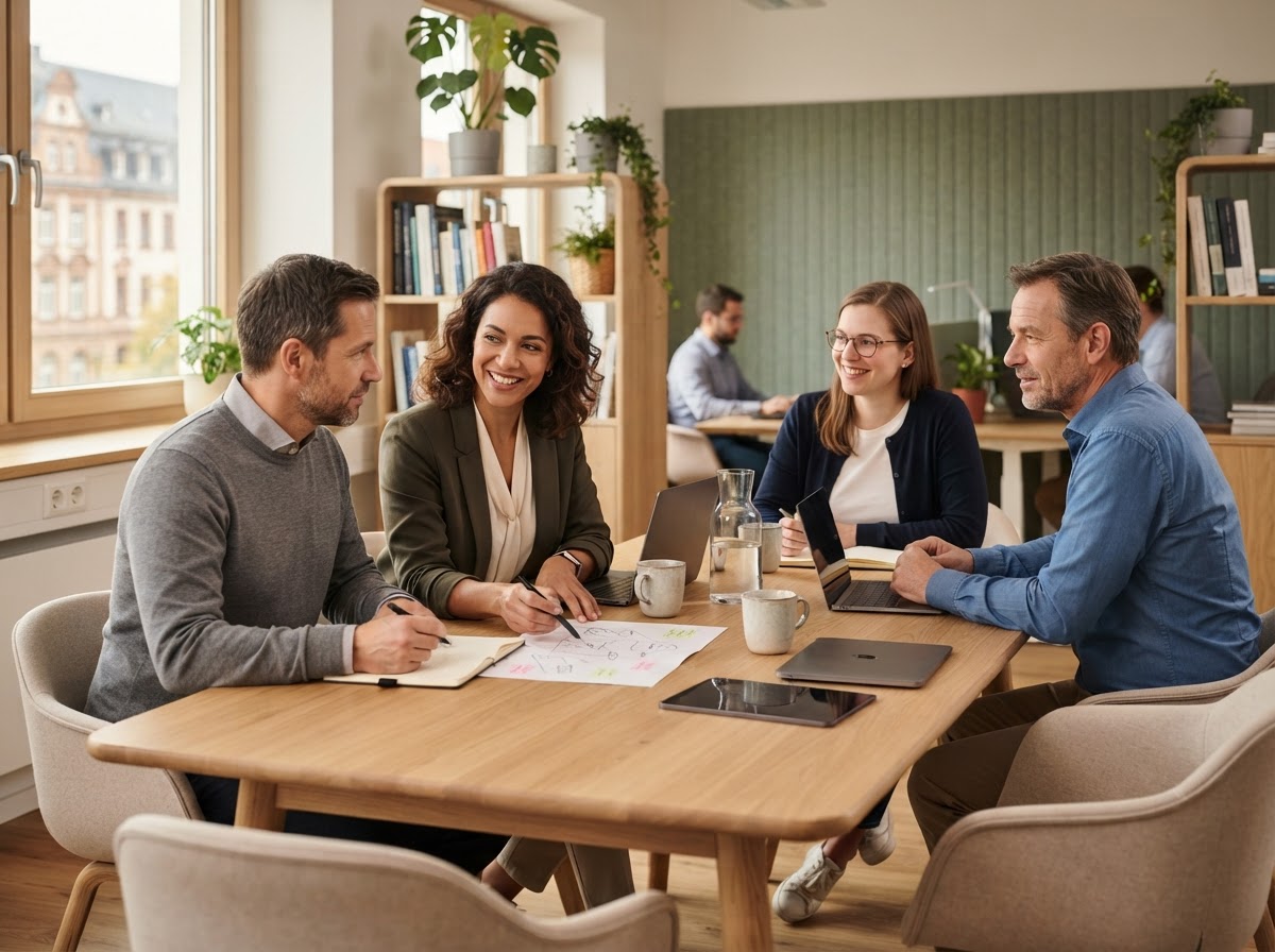 Kelmexa Team bei der Arbeit an Datenmodellen für Anlageentscheidungen
